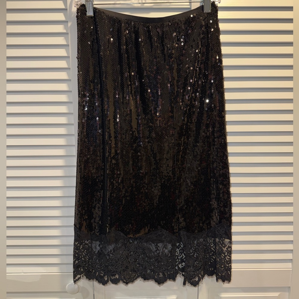 Express Elegant Black Sequin Skirt